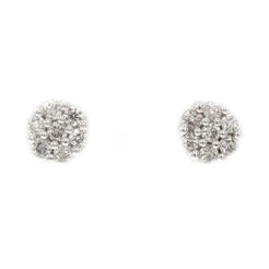 0.75 ct Diamond Cluster Earrings in 14k White Gold