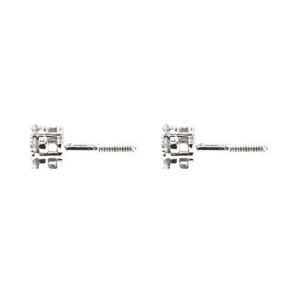 0.25 ct Diamond Cluster earrings in 14k White Gold with Screw back | 0.25 ct Diamond Cluster earrings in 14k white gold with screw back for women. Total weight is 1.5...