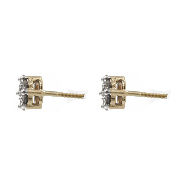 0.5 ct Diamond Cluster Earrings in 14k Yellow Gold | 0.5 ct Diamond Cluster earrings in 14k yellow gold for women. Total weight is 1.5 grams.