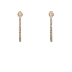 Minimalist 0.3 CT Diamond Hoop Earringd Set in 14K Yellow Gold
