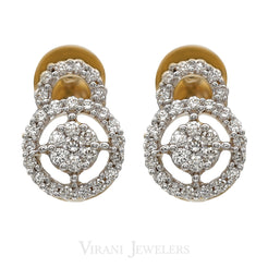 18K Multitone Gold Diamond Earrings