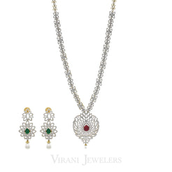 11.72CT Diamond Butterfly Link Necklace & Earrings Set in 18K Yellow Gold