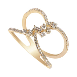0.33CT Diamond Wish Heart Ring Set In 14K Yellow Gold