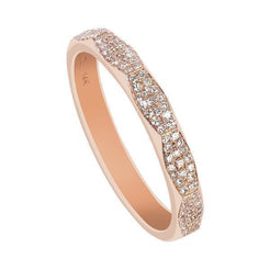 0.17CT Modern Diamond Ring Set in 14K Rose Gold