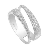 0.45CT Diamond Encrusted Swirl Stacked Ring Set In 14K White Gold | 0.45CT Diamond Encrusted Swirl Stacked Ring Set In 14K White Gold for women. Ring features a swir...
