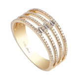 0.4CT Multi Layer Stacked Diamond Ring Set In 14K Yellow Gold | 0.4CT Multi Layer Stacked Diamond Ring Set In 14K Yellow Gold for women. Ring features a multi la...