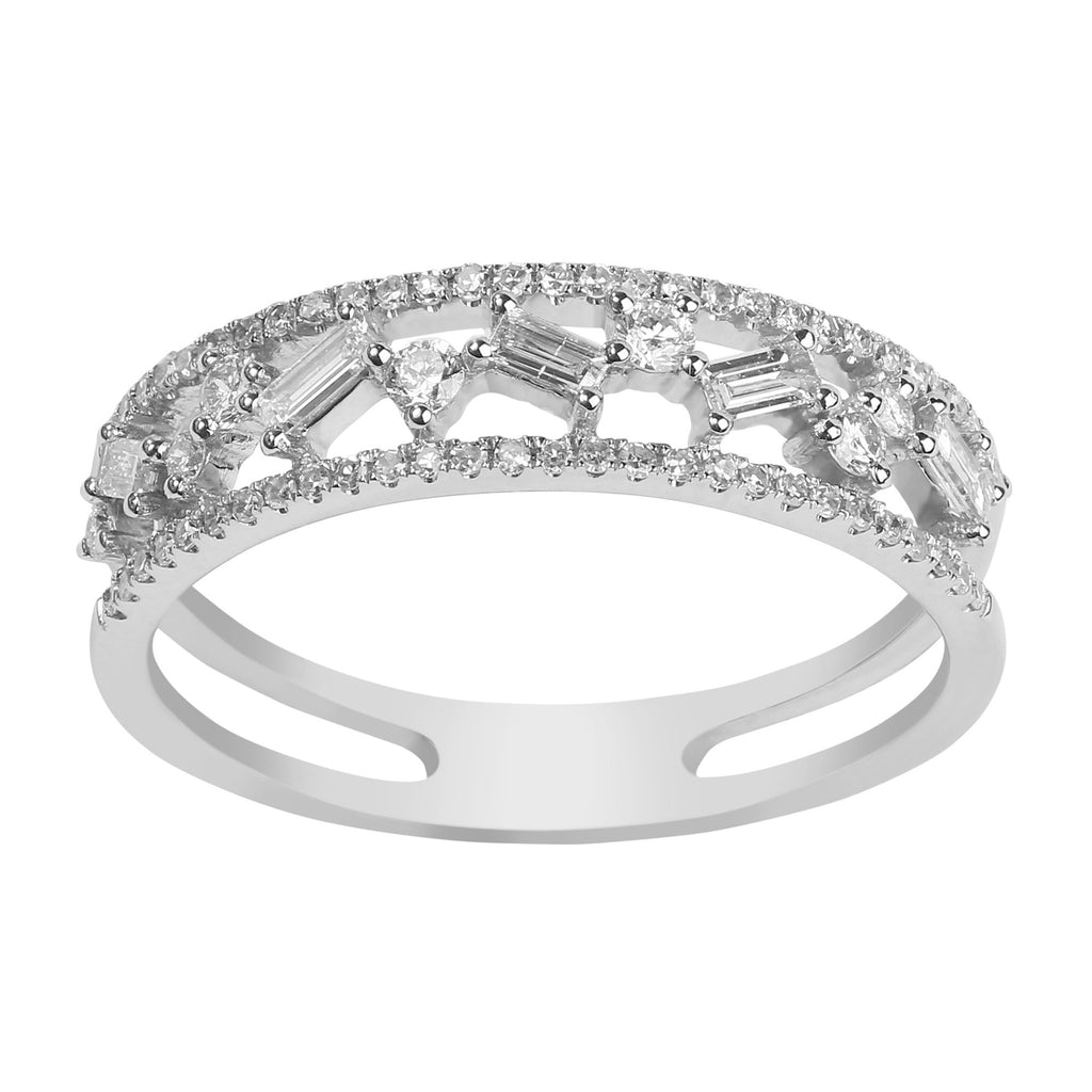 14K White Gold Diamond Ring | 