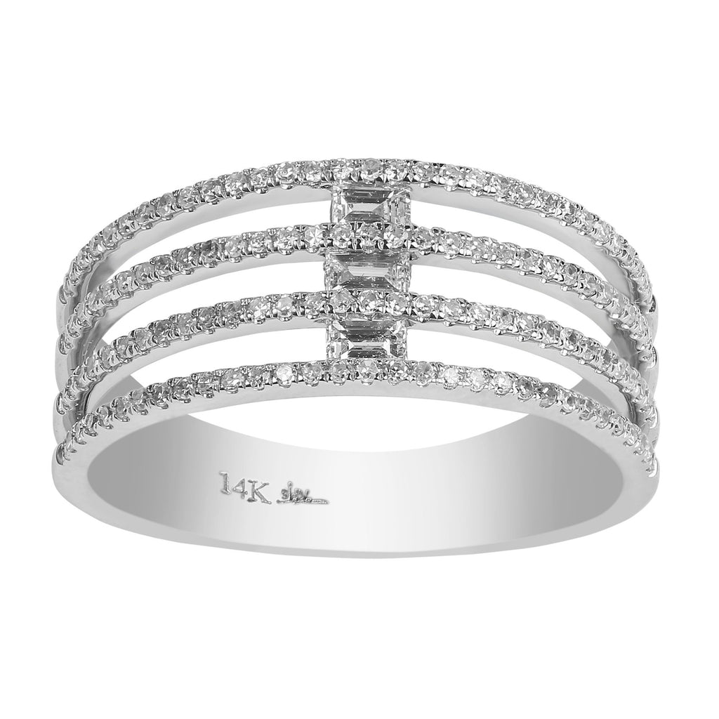 14K White Gold Diamond Ring | 