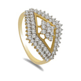 0.85CT Diamond Floral Cocktail Ring Set in 18K Yellow Gold | 0.85CT Diamond Floral Cocktail Ring Set in 18K Yellow Gold for Women. Open diamond frame encasing...