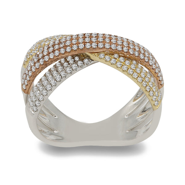 Minimalist 0.6CT Diamond Ring in 14K Yellow, White & Rose Gold Tone | Minimalist 0.6 ct Diamond Ring in 14K Multitone Yellow, White and Rose Gold. The gold weight is 5...