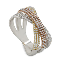 Minimalist 0.6CT Diamond Ring in 14K Yellow, White & Rose Gold Tone