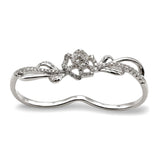 0.3CT Diamond Double Finger Ring W/ Floral Frame | 0.3CT Diamond Double Finger Ring W/ Floral Frame for women. Ring features a floral frame set with...