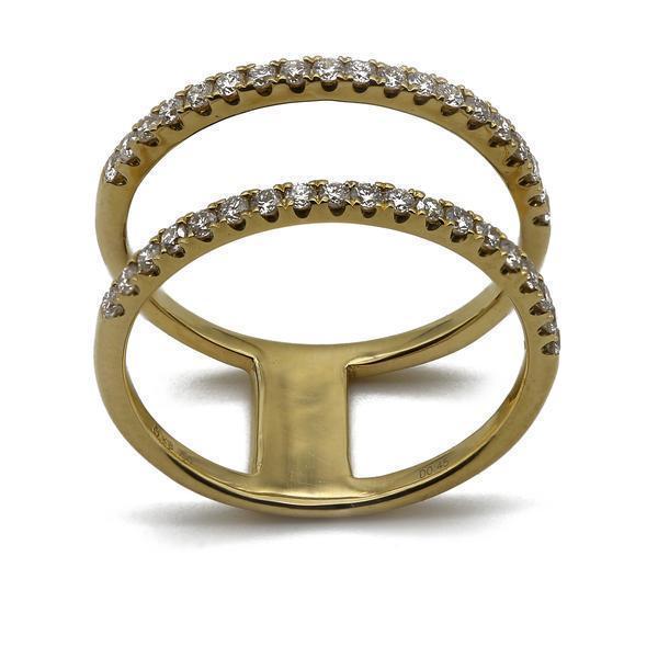 0.45CT Diamond Connected Stackable Ring Set in 18K Yellow Gold | 0.45CT Diamond Connected Stackable Ring Set in 18K Yellow Gold for women. Ring features a stackab...