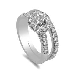 1.0CT Diamond Engagement Ring Set in 14K White Gold