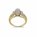 0.50CT Diamond Ring W/Marquise Cluster Frame Set in 18K Yellow Gold | 0.50CT Diamond Ring W/Marquise Cluster Frame Set in 18K Yellow Gold for Women. Ring features a ma...