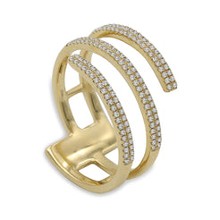 0.3CT Diamond Pave Stackable Ring in 14K Yellow Gold