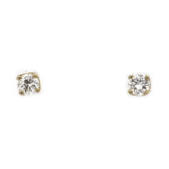 0.4 ct Diamond solitare stud earrings in 18k yellow gold
