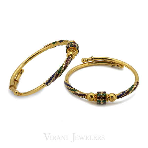 22K Gold 2 Piece Baby Bangles | 