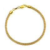 22K Multi Tone Gold Bracelet W/ Round & Rondelle Gold Beads | Accentuate your attire with an elegant touch of gold with this 22K multi tone gold women’s bracel...