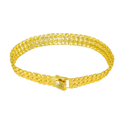 22K Yellow Gold Flat Mesh Chain Bracelet for Men