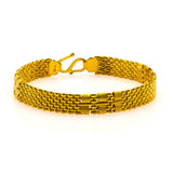 22K Yellow Gold Men's Bracelet W/ Brick Link & Cuff Accents |  22K Yellow Gold Men's Bracelet W/ Bricklink & Cuff Accents. This unique 22K yellow gold brac...