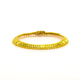 22K Yellow Gold Men's Bracelet W/ Artisanal Fishtail Link | Add a classic touch to your chosen look with this handsome 22K yellow gold men’s bracelet from Vi...