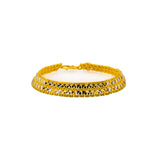 22K Multi Tone Gold Men's Bracelet W/ Yellow & White Gold Square Accents | Add a classic touch to your chosen look with this handsome 22K multi tone gold men’s bracelet fro...