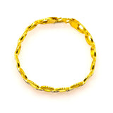 22K Yellow Gold Men's Bracelet W/ Precious CZ Gems & Circle Link | Accentuate your special look with this handsome 22K yellow gold men’s bracelet from Virani Jewele...