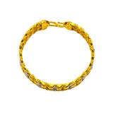 22K Yellow Gold Men's Bracelet W/ CZ Gems & Hexagon Tile Link | Add a unique accent to your masculine-chic look with this 22K yellow gold men’s bracelet from Vir...