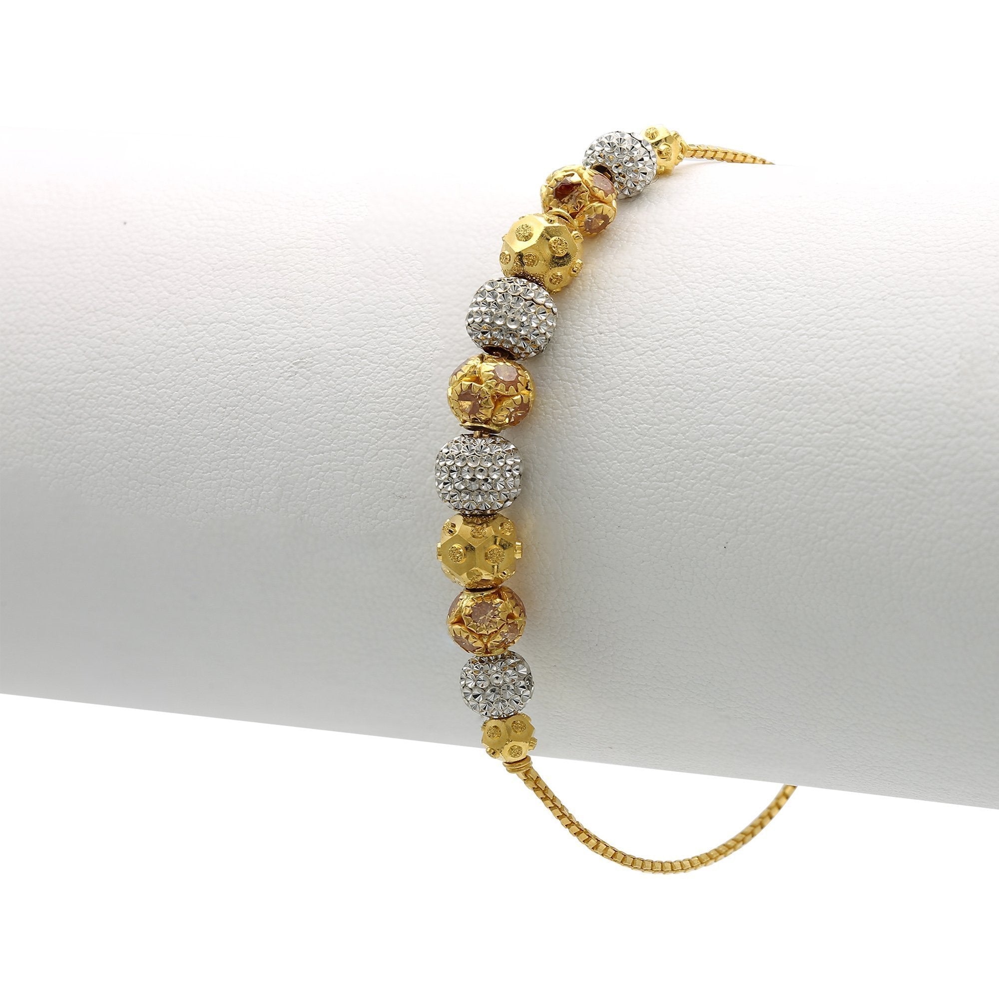 Reversible yellow and white gold bracelet, Double Mosaico