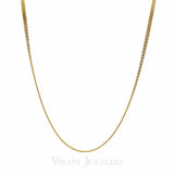 22K Yellow Gold Box Chain Necklace W/ Beaded Trim Accents for Men | Invest in the 22K gold jewelry you deserve with this men’s gold chain from Virani Jewelers!Featur...