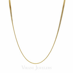 22K Yellow Gold Box Chain Necklace W/ Beaded Trim Accents for Men
