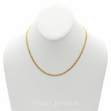 22K Yellow Gold Box Chain Necklace W/ Beaded Trim Accents for Men | Invest in the 22K gold jewelry you deserve with this men’s gold chain from Virani Jewelers!Featur...