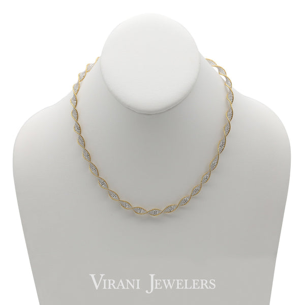 22K Multitone Gold Twisted Chain Necklace | 22K Multitone Gold Twisted Chain Necklace for Women. Necklace features a twisted design set with ...