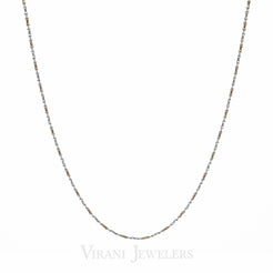 22k Yellow & White Gold Bone Link Gold Chain Necklace