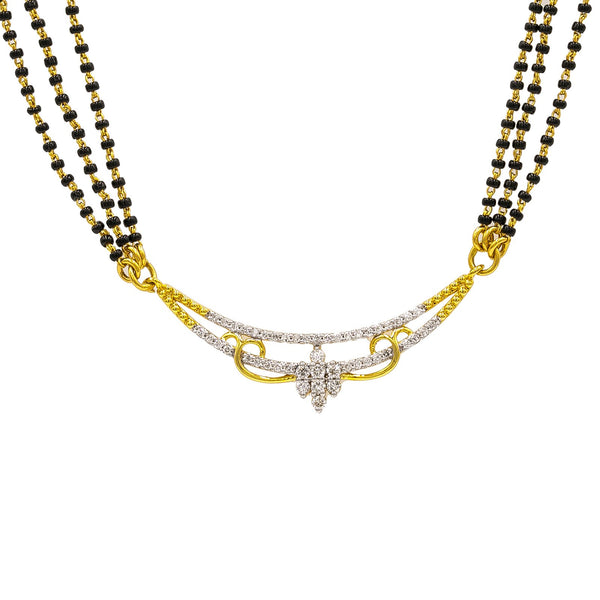 18K Yellow Gold Diamond Mangalsutra Necklace W/ 0.34ct VS-SI Diamonds |  18K Yellow Gold Diamond Mangalsutra Necklace W/ 0.34ct VS-SI Diamonds for women. This beautiful ...
