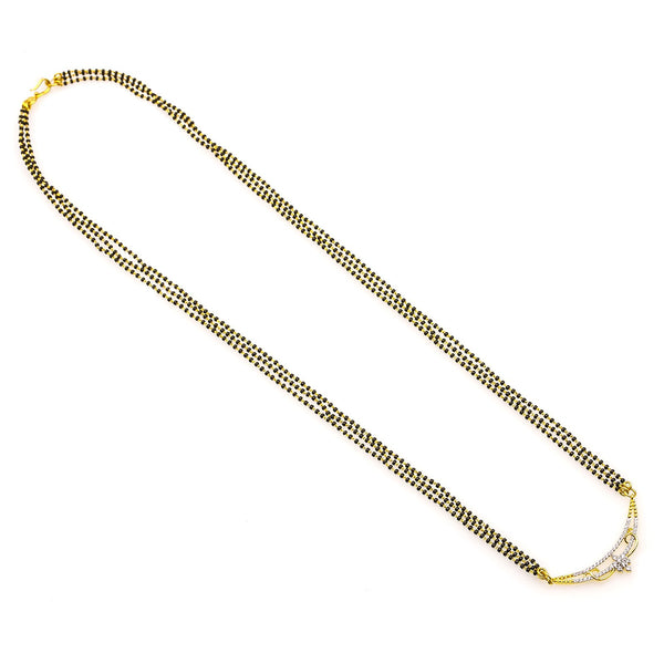 18K Yellow Gold Diamond Mangalsutra Necklace W/ 0.34ct VS-SI Diamonds |  18K Yellow Gold Diamond Mangalsutra Necklace W/ 0.34ct VS-SI Diamonds for women. This beautiful ...