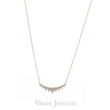 14K Rose Gold Diamond Necklace W/ 0.45ct Pave Diamonds | 
14K Rose Gold Diamond Necklace W/ 0.45ct Pave Diamonds for women. This minimalist 14K rose gold ...
