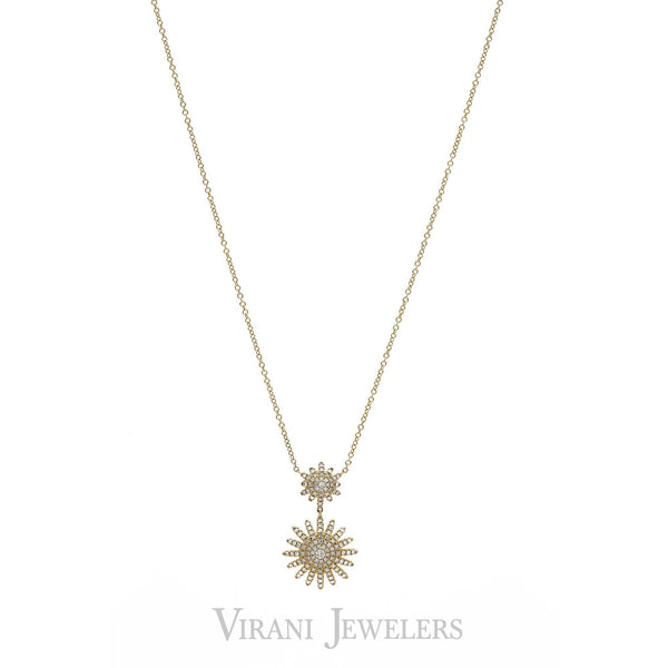 0.32CT Diamond Dual Pendant Necklace set in 14K Yellow Gold | 0.32CT Diamond Dual Pendant Necklace set in 14K Yellow Gold for Women. Necklace features a double...