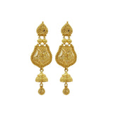 22K Yellow Gold Handcrafted Chandelier Jhumki Earrings W/ Ball Accents | 22K Yellow Gold Handcrafted Chandelier Jhumki Earrings W/ Ball Accents for women. Handcrafted jhu...