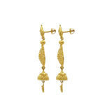 22K Yellow Gold Handcrafted Chandelier Jhumki Earrings W/ Ball Accents | 22K Yellow Gold Handcrafted Chandelier Jhumki Earrings W/ Ball Accents for women. Handcrafted jhu...