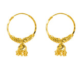 22K Yellow Gold Hoop Earrings W/ Gold Caps & Hanging Accents, 6.4 grams |  22K Yellow Gold Hoop Earrings W/ Gold Caps & Hanging Accents, 6.4 grams for women. These ele...