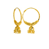 22K Yellow Gold Hoop Earrings W/ Gold Caps & Hanging Accents, 6.4 grams |  22K Yellow Gold Hoop Earrings W/ Gold Caps & Hanging Accents, 6.4 grams for women. These ele...