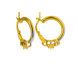 22K Multi Tone Gold Hoop Earrings W/ Prong Set Cubic Zirconia |  22K Multi Tone Gold Hoop Earrings W/ Prong Set Cubic Zirconia for women. This elegant 22K multi ...