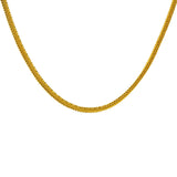 22K Yellow Gold Men's Chain W/ Gold Ball & Double Curb Link, 18" | Add class and elegance to any outfit with this stunning 22K gold chain from Virani jewelers!Featu...