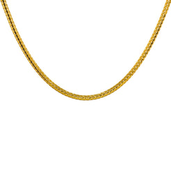 22K Yellow Gold Men's Chain W/ Curb Heavy Link & Etched Details, 22"