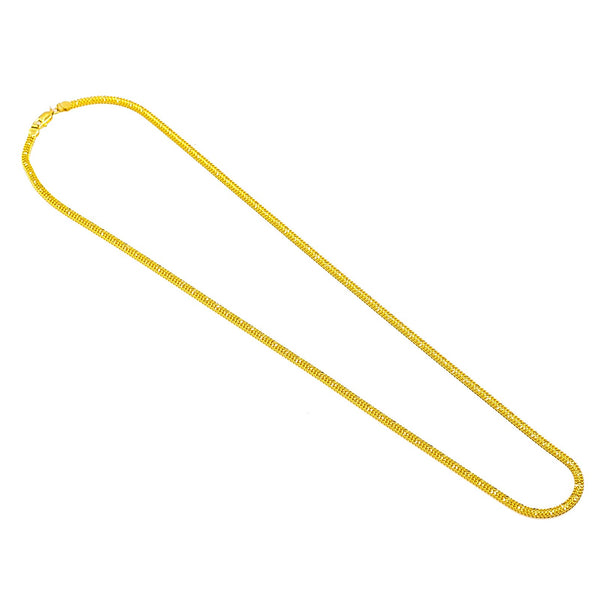 22K Yellow Gold Men's Chain W/ Double Curb Economy Link | Take your style to the next level with this extraordinary 22K link chain from Virani Jewelers!Fea...