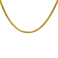22K Yellow Gold Men's Chain W/ Curb Heavy Link & Etched Details