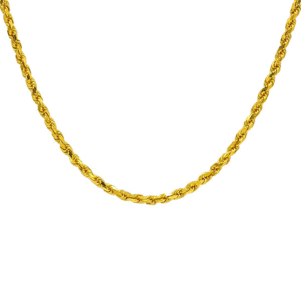 22K Yellow Gold Men's Chain W/ Rope Link | Add the best in 22K gold to your wardrobe with this amazing men’s chain from Virani Jewelers!Feat...