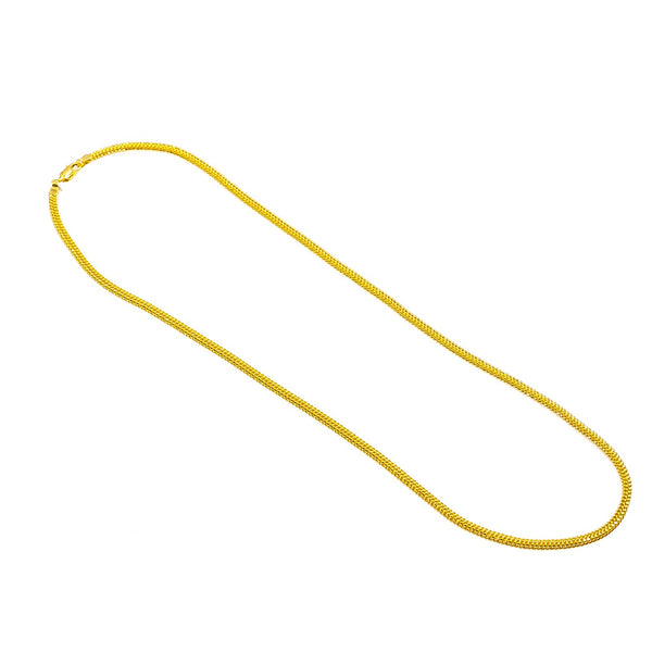 22K Yellow Gold Men's Chain W/ Gold Ball & Double Curb Link, 20" | Add the radiance of 22K Indian gold to any outfit with this gorgeous men’s chain from Virani Jewe...